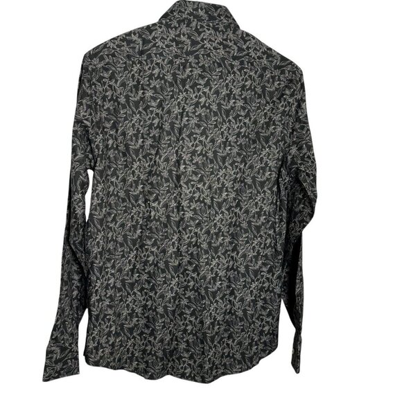 Soft Cloth Brand soft point collar mens shirt italian leaf print size medium - Picture 4 of 11
